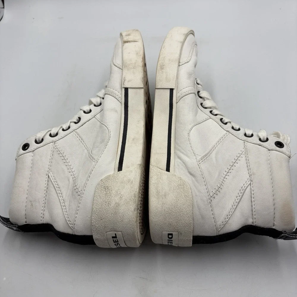 Diesel S-Dvelows Men's White Leather High Top Sneakers Shoes Size 40 US 7.5